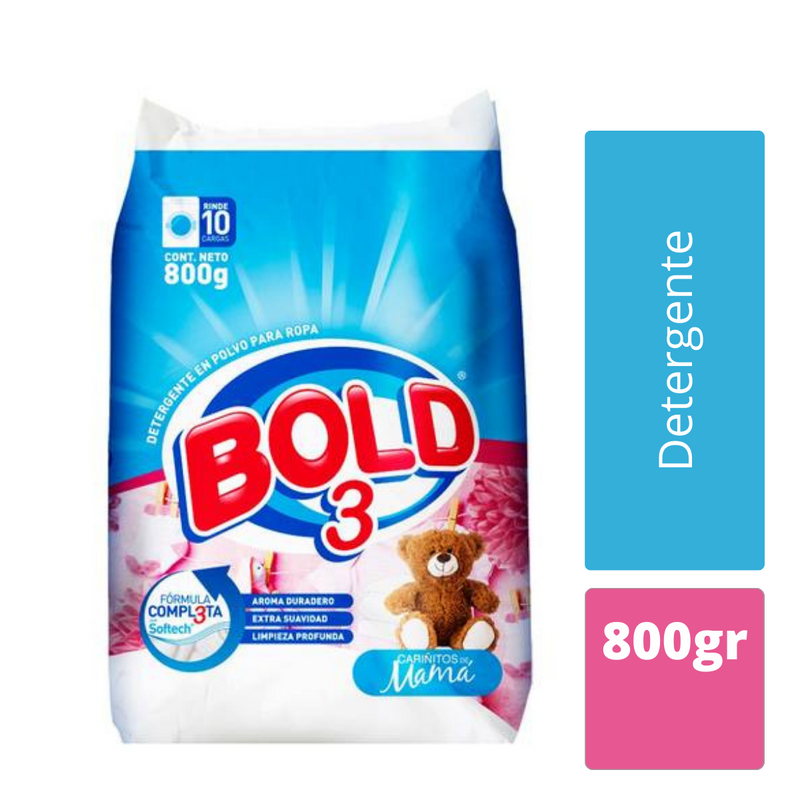 Detergente Bold 3 Cariñitos de Mamá en polvo 850gr