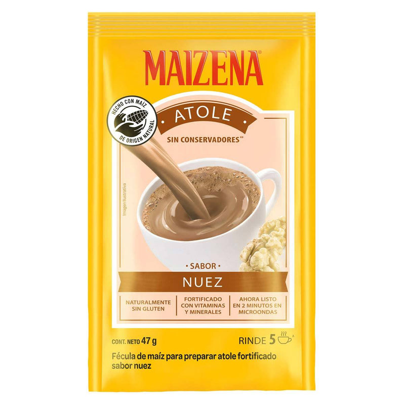 Fécula de maíz para preparar atole Maizena sabor Chocolate 45g.