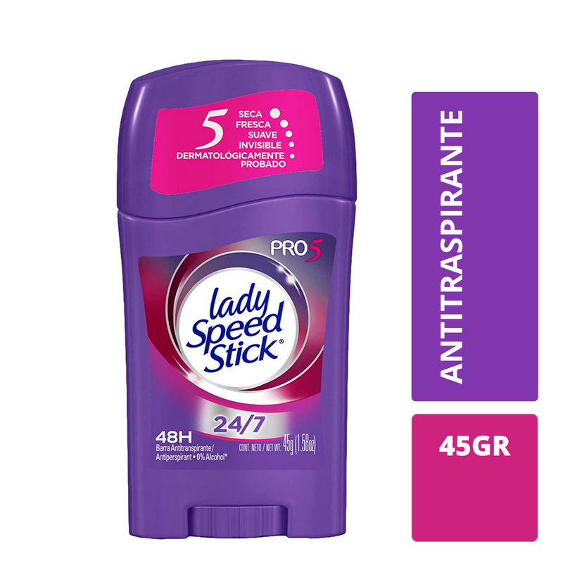 Antitranspirante en Barra Lady Speed Stick 24/7 Powder Fresh Cont. 45g.