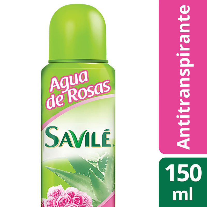 Antitranspirante en Aerosol Savilé Agua De Rosas Cont. 87g.