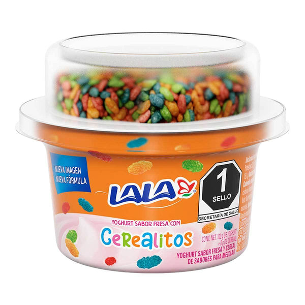 Yoghurt sabor fresa con cerealitos Lala 100g.