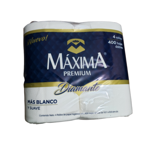 Papel higienico Maxima Premium Diamante 4pz 400 hojas