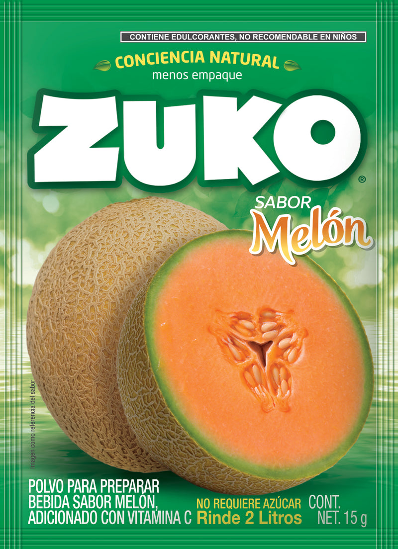 Concentrado En Polvo Zuko melon 15 Gr