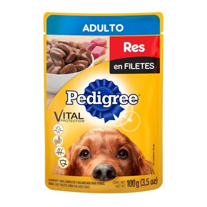 Alimento para Perro Pedigree adulto res en filete 100g