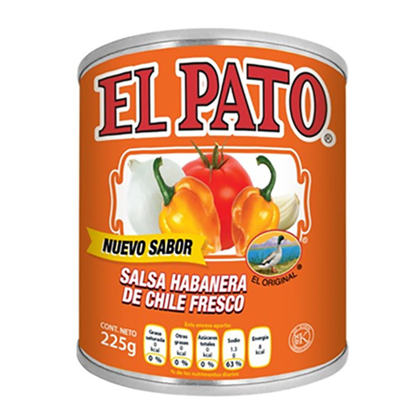 Salsa habanera de chile fresco el Pato en lata Cont. 1pz. 225g.
