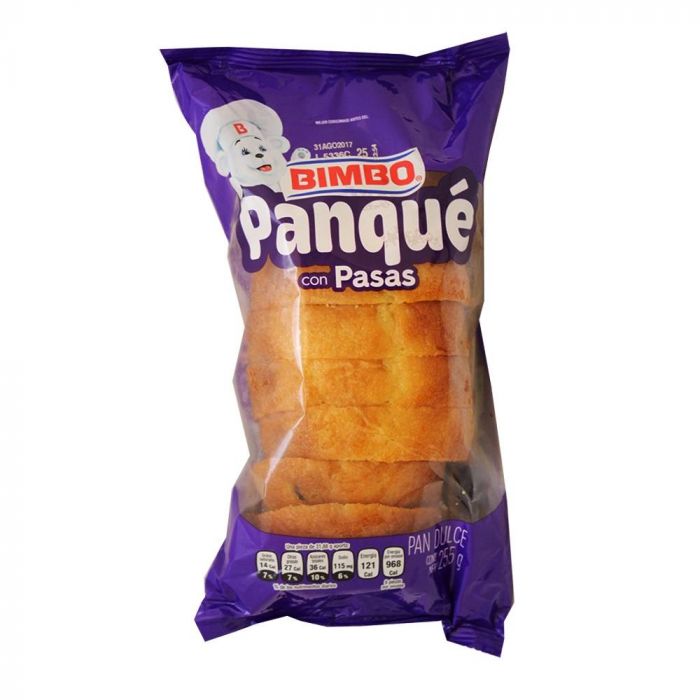 Panque con pasas Bimbo Cont. 255g.