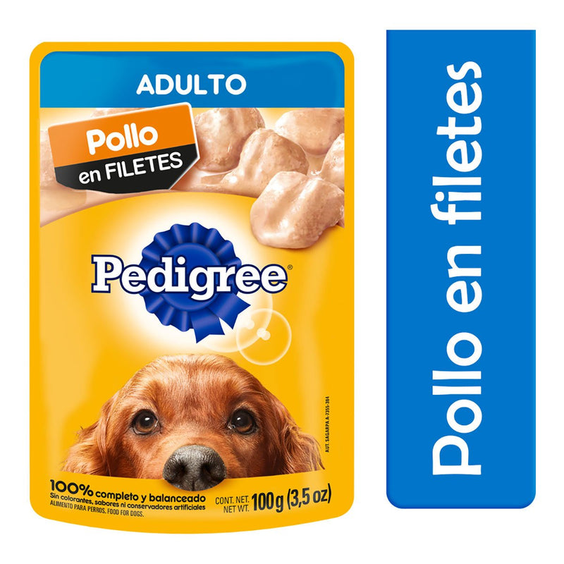 Alimento para Perro Pedigree adulto pollo en filetes 100 gr