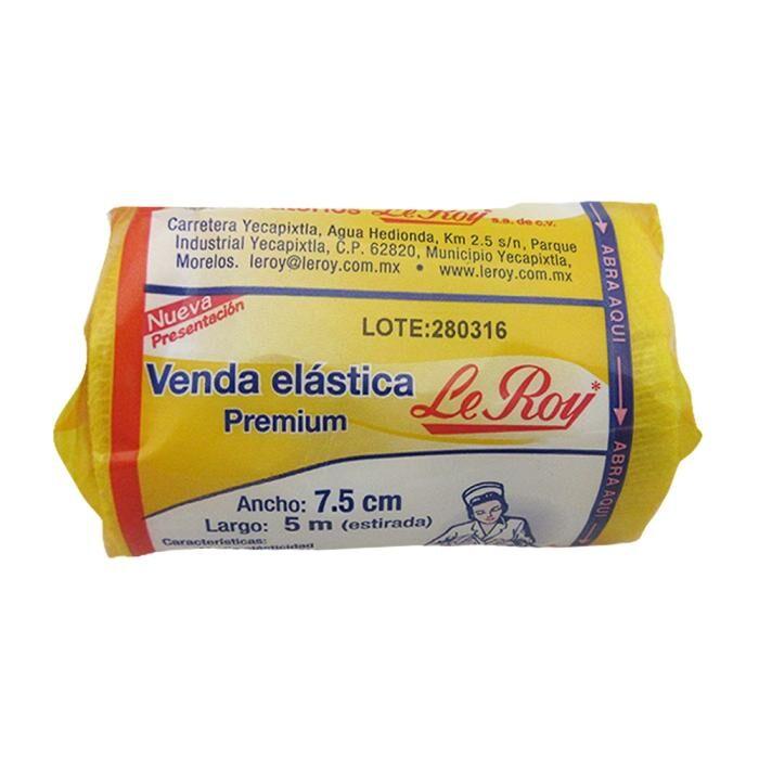 Venda elástica Le Roy ancho 7.5cm. X 5m. de largo Cont. 1pz.